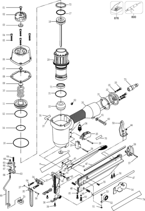 Page A Diagram and Parts List for FN250SB 0 Porter Cable Nailer